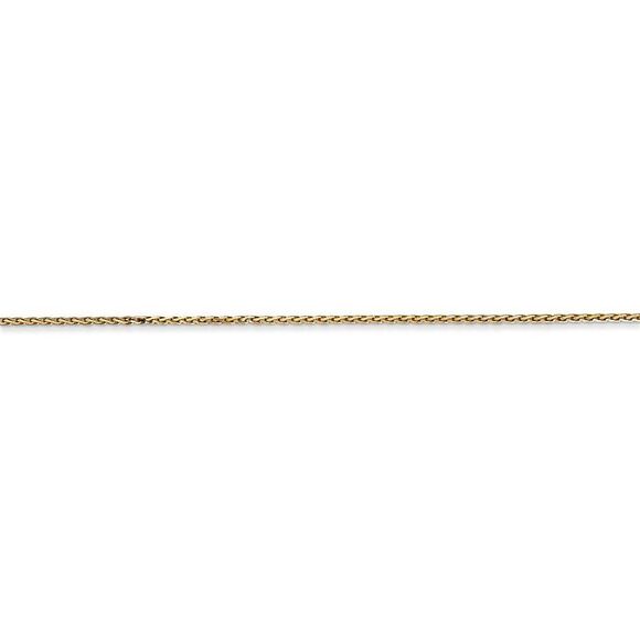 0.8mm, 14K Yellow Gold Diamond Cut Round Wheat Chain Anklet - 10 inch - Picture 2 of 6